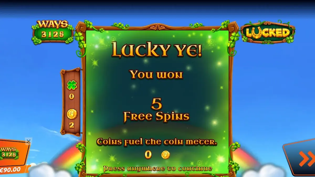 Leprechaun e elementos de sorte irlandesa no slot Lucked