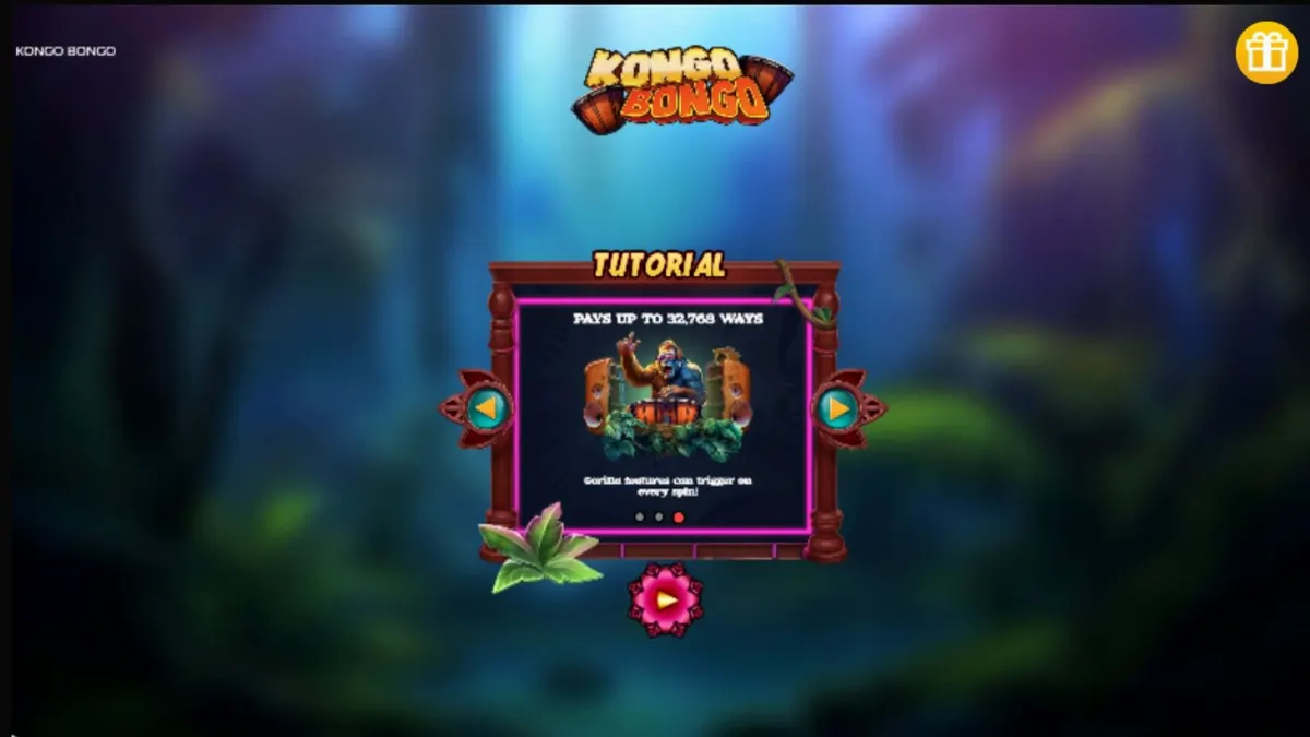 Cena vibrante da selva no slot Kongo Bongo com símbolos de gorila